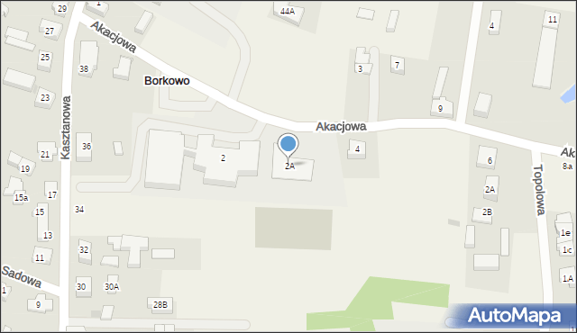 Borkowo, Akacjowa, 2A, mapa Borkowo