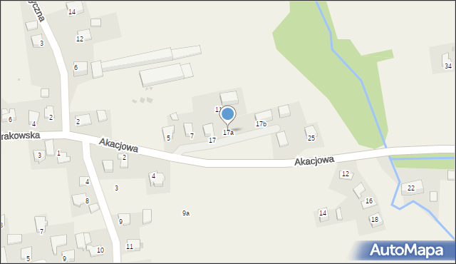 Brzezinka, Akacjowa, 17a, mapa Brzezinka