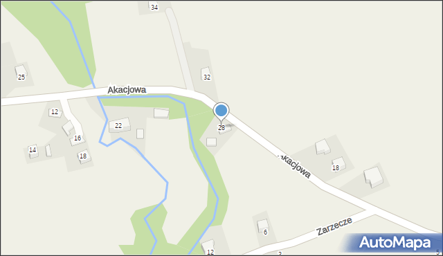 Brzezinka, Akacjowa, 28, mapa Brzezinka