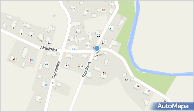 Brzeźnica, Akacjowa, 26, mapa Brzeźnica