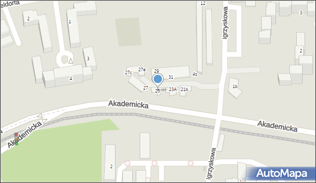 Bydgoszcz, Akademicka, 25, mapa Bydgoszczy