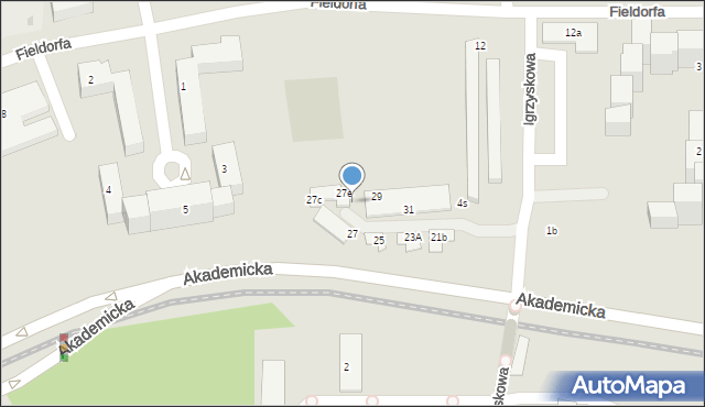 Bydgoszcz, Akademicka, 27g, mapa Bydgoszczy