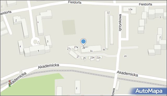 Bydgoszcz, Akademicka, 29, mapa Bydgoszczy