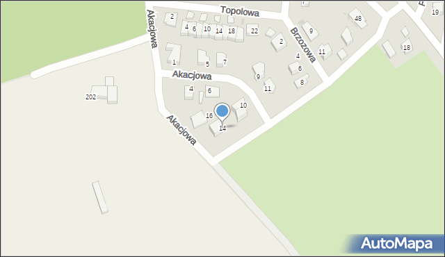 Chocianów, Akacjowa, 14, mapa Chocianów