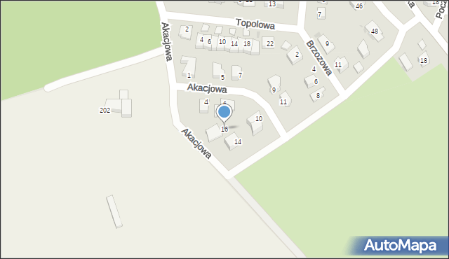 Chocianów, Akacjowa, 16, mapa Chocianów