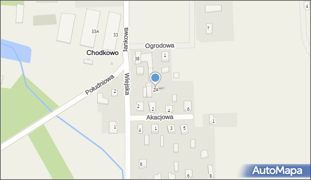 Chodkowo, Akacjowa, 2A, mapa Chodkowo