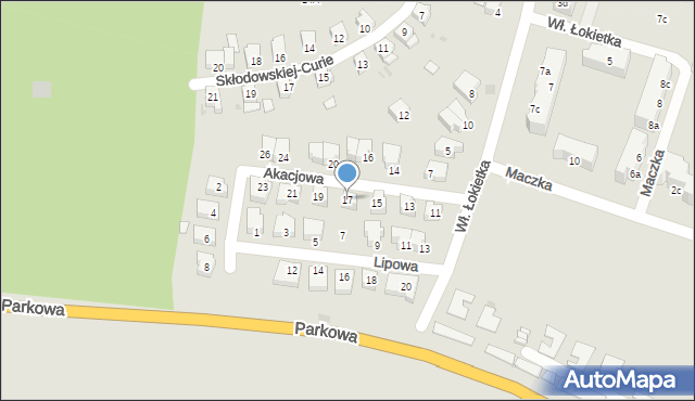 Chojnów, Akacjowa, 17, mapa Chojnów