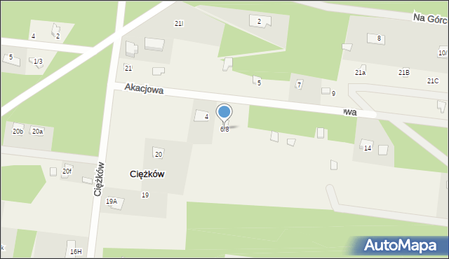 Ciężków, Akacjowa, 6/8, mapa Ciężków