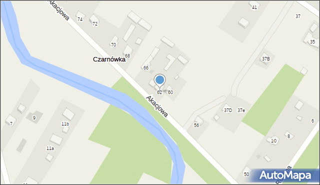 Czarnówka, Akacjowa, 62, mapa Czarnówka