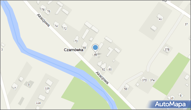 Czarnówka, Akacjowa, 66, mapa Czarnówka