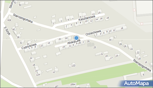 Czeladź, Akacjowa, 7, mapa Czeladź