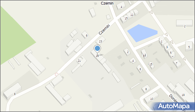 Czernin, Akacjowa, 19, mapa Czernin