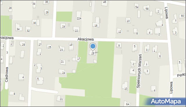 Czosnówka, Akacjowa, 15, mapa Czosnówka