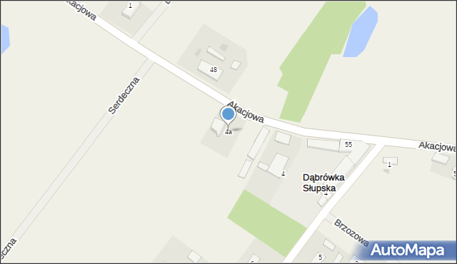 Dąbrówka Słupska, Akacjowa, 4a, mapa Dąbrówka Słupska