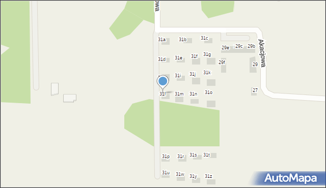 Dębki, Akacjowa, 31l, mapa Dębki