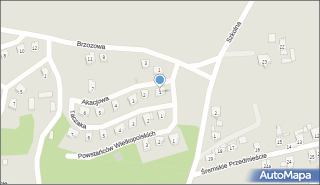 Dolsk, Akacjowa, 1, mapa Dolsk