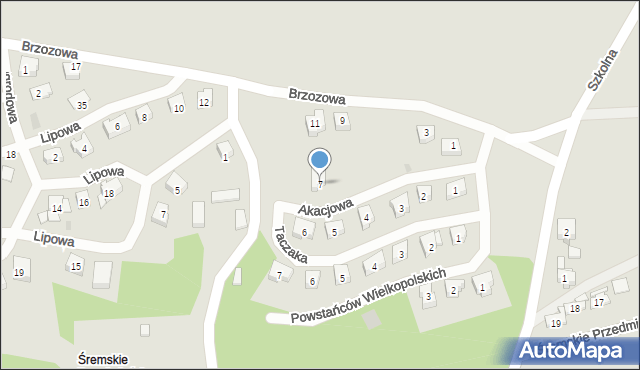 Dolsk, Akacjowa, 7, mapa Dolsk