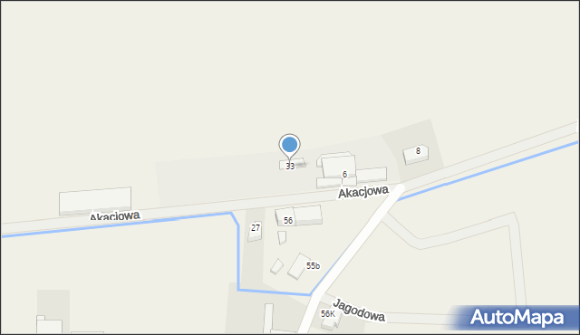 Domaniów, Akacjowa, 33, mapa Domaniów