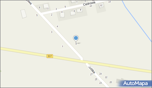 Drwęsa, Akacjowa, 2, mapa Drwęsa