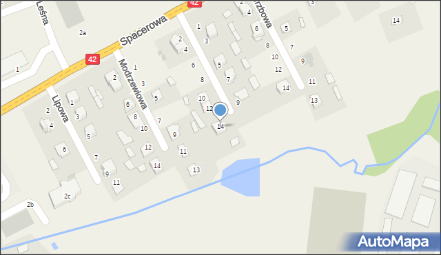 Fałków, Akacjowa, 14, mapa Fałków