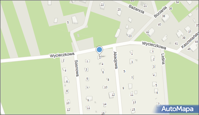 Florentynów, Akacjowa, 2, mapa Florentynów