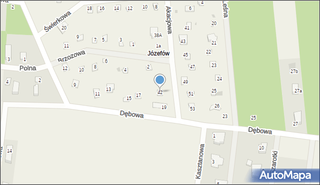 Florentynów, Akacjowa, 42, mapa Florentynów