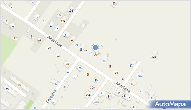 Franciszków, Akacjowa, 29, mapa Franciszków