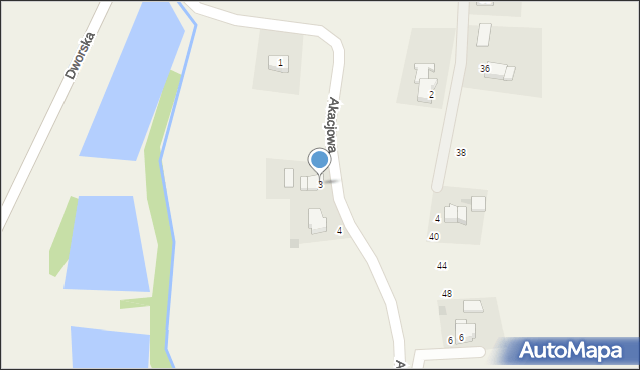 Frydrychowice, Akacjowa, 3, mapa Frydrychowice