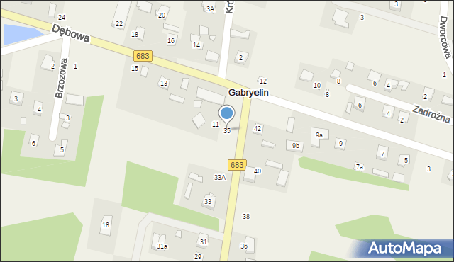 Gabryelin, Akacjowa, 35, mapa Gabryelin