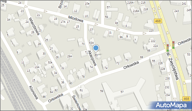 Gdynia, Akacjowa, 63, mapa Gdyni