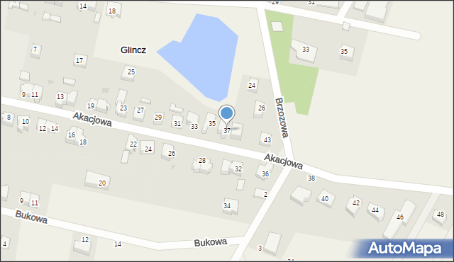 Glincz, Akacjowa, 37, mapa Glincz