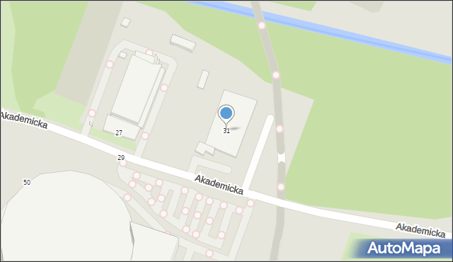 Gliwice, Akademicka, 31, mapa Gliwic