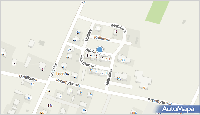 Gorzkowice, Akacjowa, 4, mapa Gorzkowice