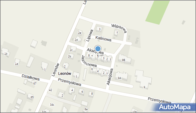 Gorzkowice, Akacjowa, 5, mapa Gorzkowice