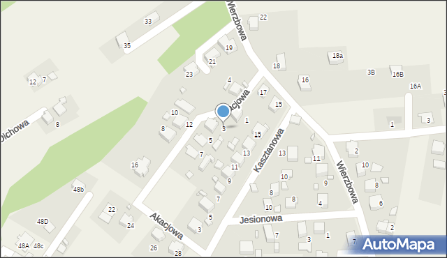 Gorzyce, Akacjowa, 3, mapa Gorzyce