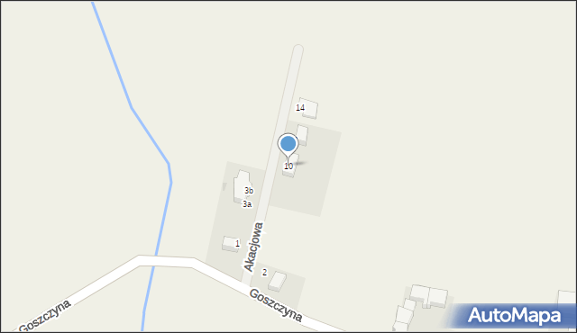 Goszczyna, Akacjowa, 10, mapa Goszczyna