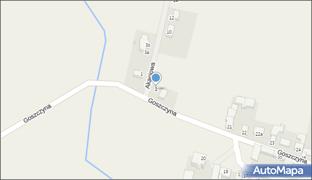 Goszczyna, Akacjowa, 2, mapa Goszczyna