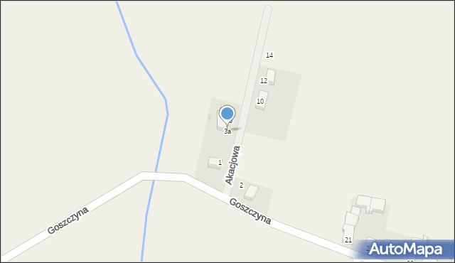 Goszczyna, Akacjowa, 3a, mapa Goszczyna