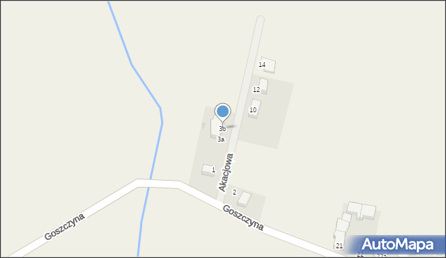 Goszczyna, Akacjowa, 3b, mapa Goszczyna