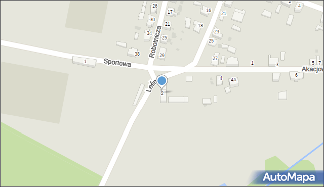 Gozdnica, Akacjowa, 2, mapa Gozdnica