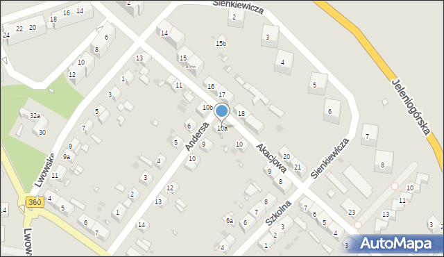 Gryfów Śląski, Akacjowa, 10a, mapa Gryfów Śląski