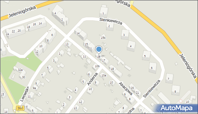 Gryfów Śląski, Akacjowa, 16, mapa Gryfów Śląski