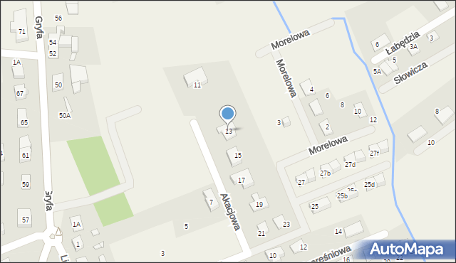 Grzędzice, Akacjowa, 13, mapa Grzędzice