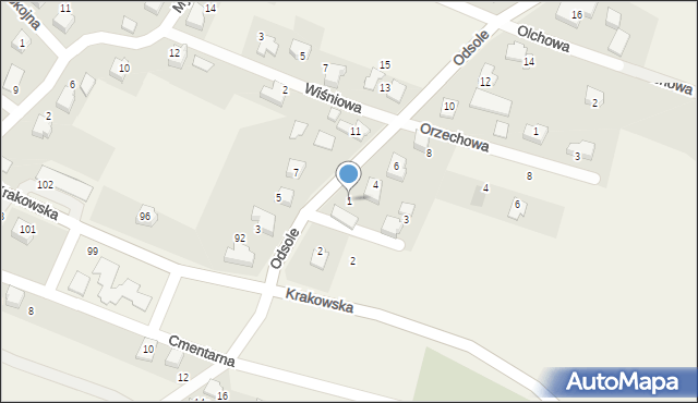 Hecznarowice, Akacjowa, 1, mapa Hecznarowice