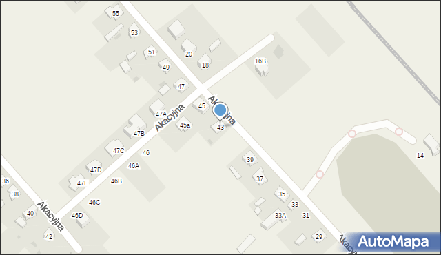 Iłowo-Osada, Akacyjna, 43, mapa Iłowo-Osada