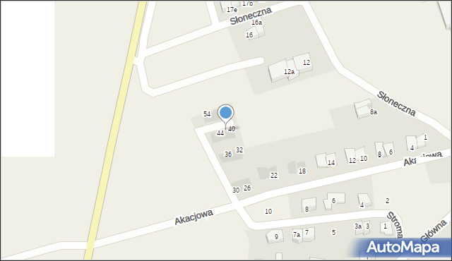 Jaczów, Akacjowa, 42, mapa Jaczów