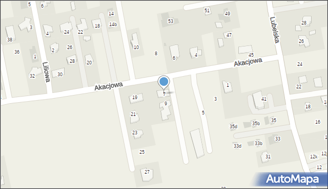 Jakubowice Konińskie, Akacjowa, 7, mapa Jakubowice Konińskie