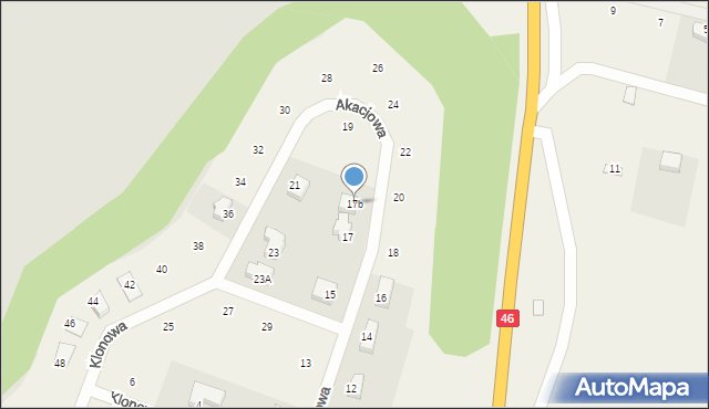 Jaszkowa Dolna, Akacjowa, 17b, mapa Jaszkowa Dolna