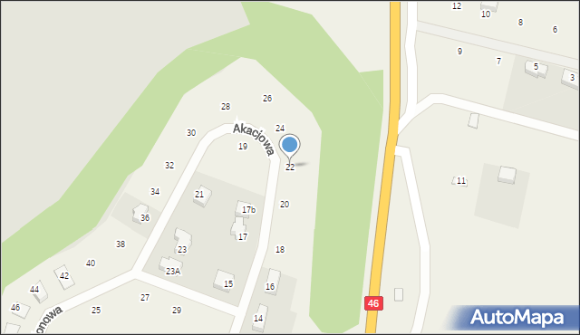 Jaszkowa Dolna, Akacjowa, 22, mapa Jaszkowa Dolna