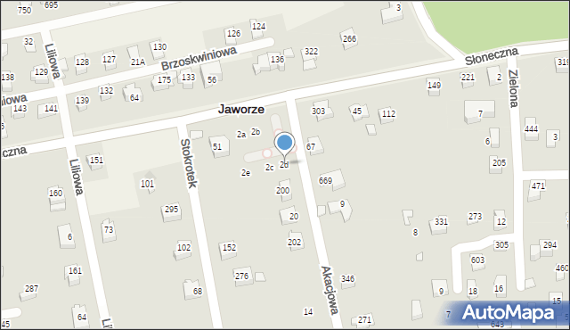 Jaworze, Akacjowa, 2d, mapa Jaworze